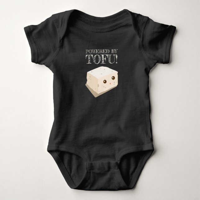 Powered By Tofu Meatless Vegan Baby Bodysuit (Front)