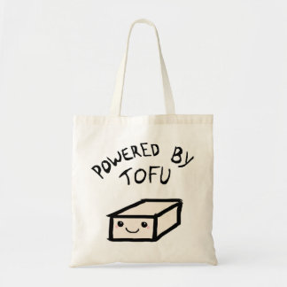 Powered by tofu tote bag