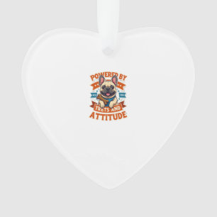 Powered By Treats And Attitude French Bulldog Vint Ornament