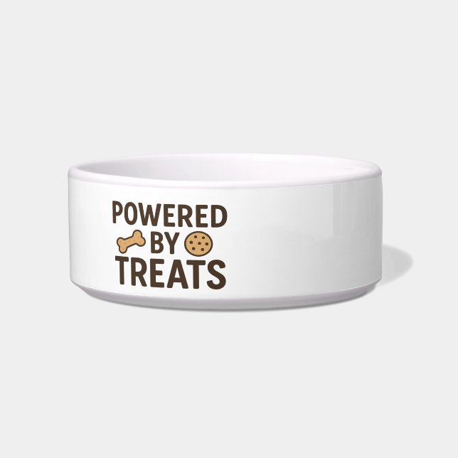 “Powered by Treats” Cat Bowl (Front)