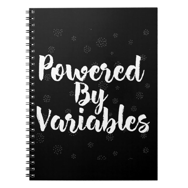 Powered By Variables Math Algebra Teacher  Notebook (Front)
