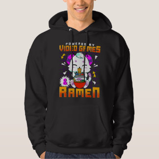 Powered By Video Games & Ramen Anime Kawaii Cat Ga Hoodie