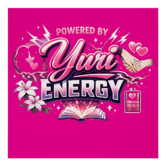 Powered by Yuri Energy | Girls’ Love Anime Design Poster