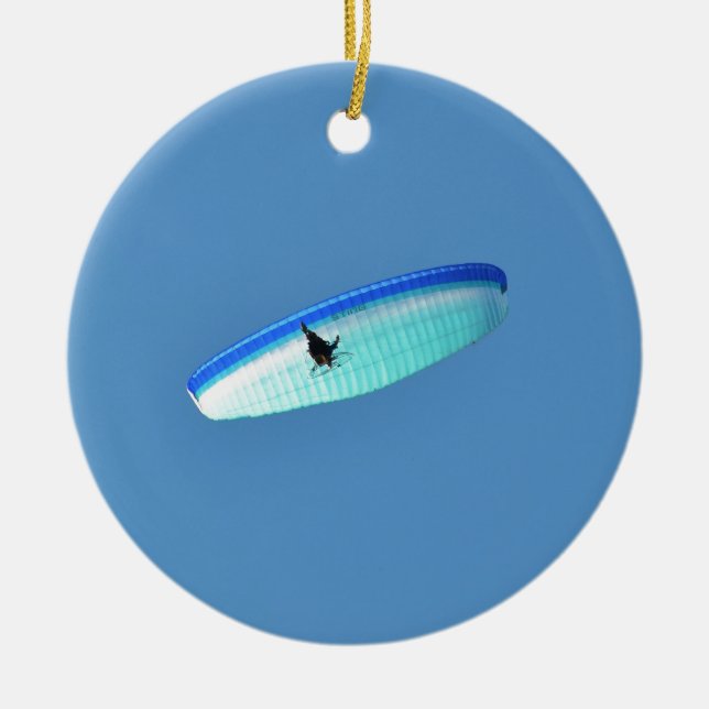 Powered Paraglider Ceramic Tree Decoration (Front)