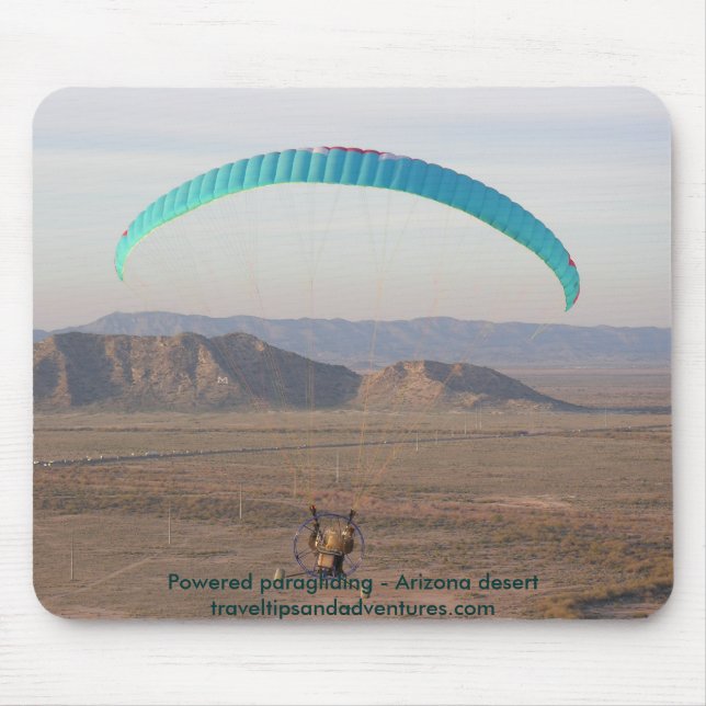 Powered paragliding - Arizona desert Mouse Mat (Front)