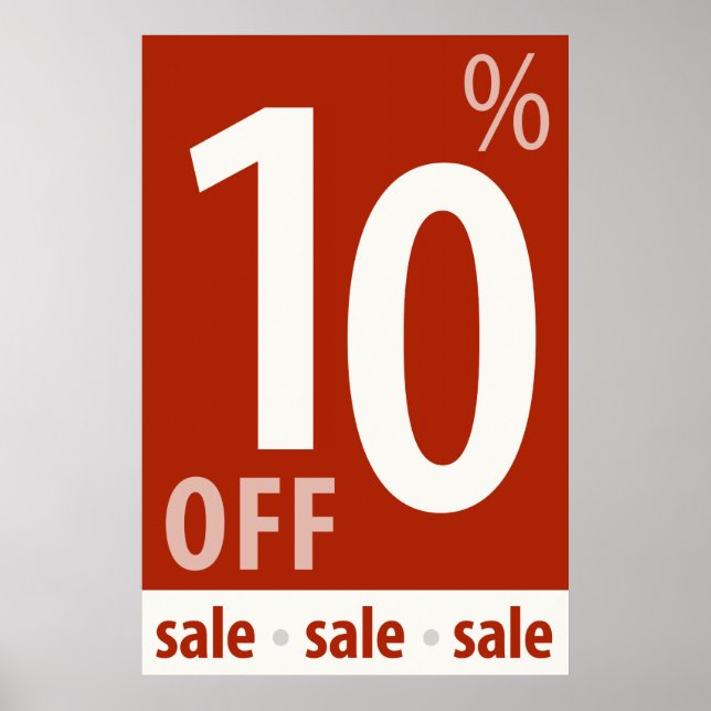 Powerful 10% OFF SALE Sign - retail sales poster (Front)