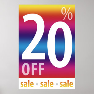 Powerful 20% OFF SALE Sign Colourful