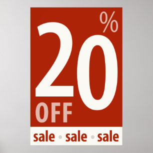 Powerful 20% OFF SALE Sign - retail sales poster