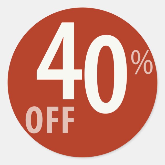 Powerful 40% OFF SALE Sign - Sticker (Front)