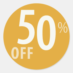 Powerful 50% OFF SALE Sign Classic Round Sticker
