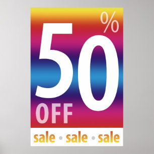 Powerful 50% OFF SALE Sign   Colourful