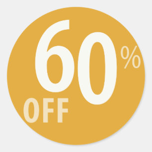 Powerful 60% OFF SALE Sign Classic Round Sticker