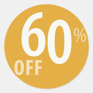 Powerful 60% OFF SALE Sign Classic Round Sticker