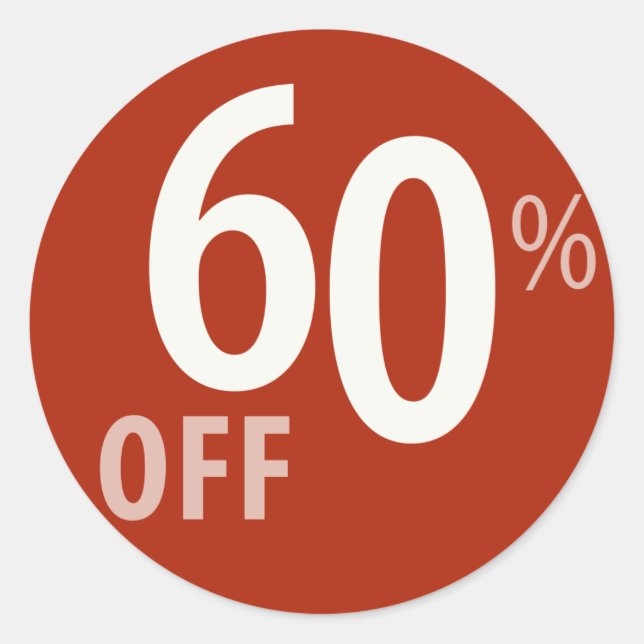 Powerful 60% OFF SALE Sign - Sticker (Front)