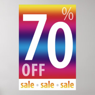 Powerful 70% OFF SALE Sign   Colourful