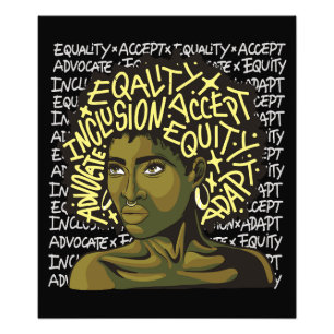 Powerful Afro Art on Equity and Inclusion  Photo Print