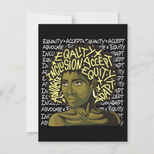 Powerful Afro Art on Equity and Inclusion  Postcard