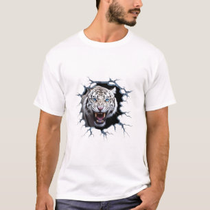Powerful Angry White Lion Strong Luxury T-Shirt 