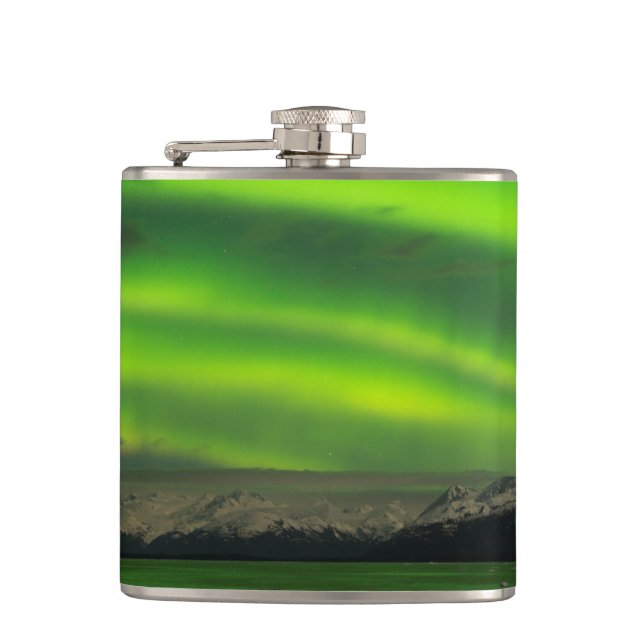 Powerful Aurora Hip Flask (Front)