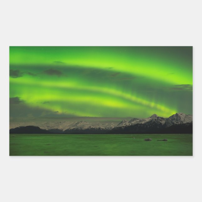 Powerful Aurora Rectangular Sticker (Front)