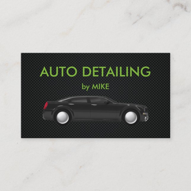 Powerful Auto Detailing Business Card (Front)