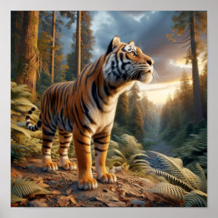 Powerful Bengal Tiger in the Wild Jungle Poster