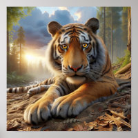 Powerful Bengal Tiger in the Wild Jungle