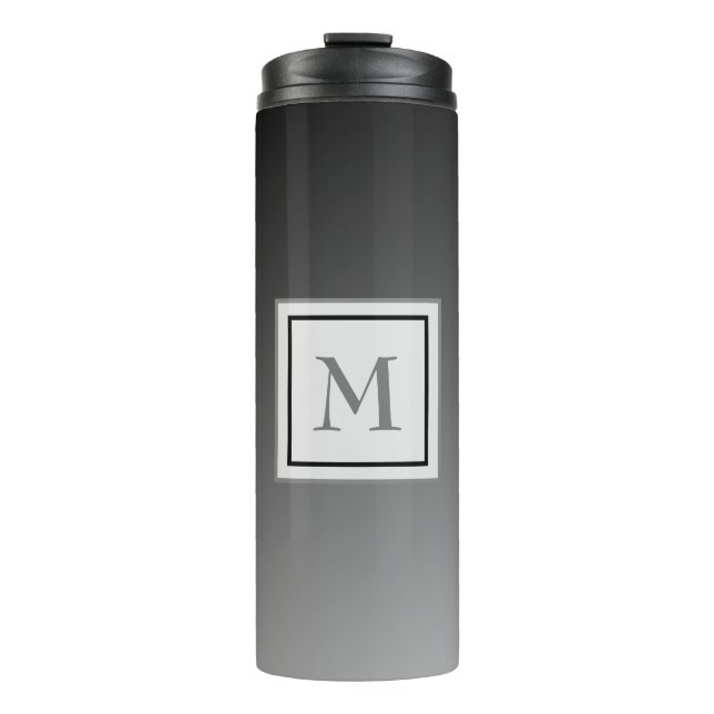 Powerful Black and Grey Ombre Thermal Tumbler (Front)