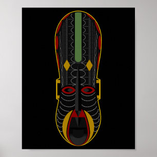 Powerful Black History Month African Mask  Poster