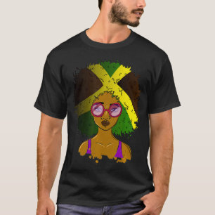 Powerful Black Woman Jamaican Flag Black Woman Af T-Shirt