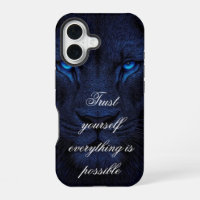 Powerful Blue Lion Motivational iPhone Wallpaper