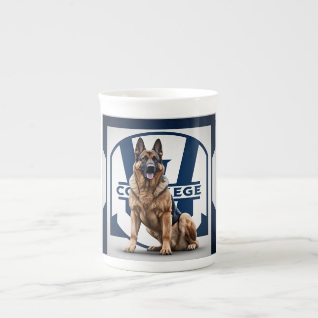 Powerful Breed Dog: German Shepherd Bone China Mug (Front)