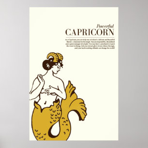 "Powerful Capricorn" Cute & Cool Zodiac Art Poster