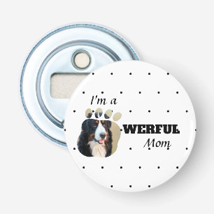 Powerful Cat / Dog Mum text paws add pet's photo Bottle Opener