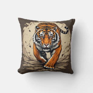Powerful Charging Tiger Cushion