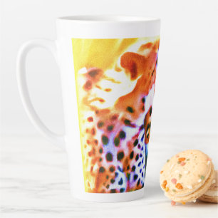 Powerful Cheetah Animal Painting. Buy Now Latte Mug