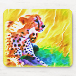 Powerful Cheetah Animal Painting. Buy Now Mouse Mat