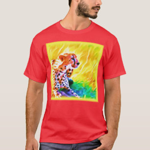 Powerful Cheetah Animal Painting. Buy Now T-Shirt