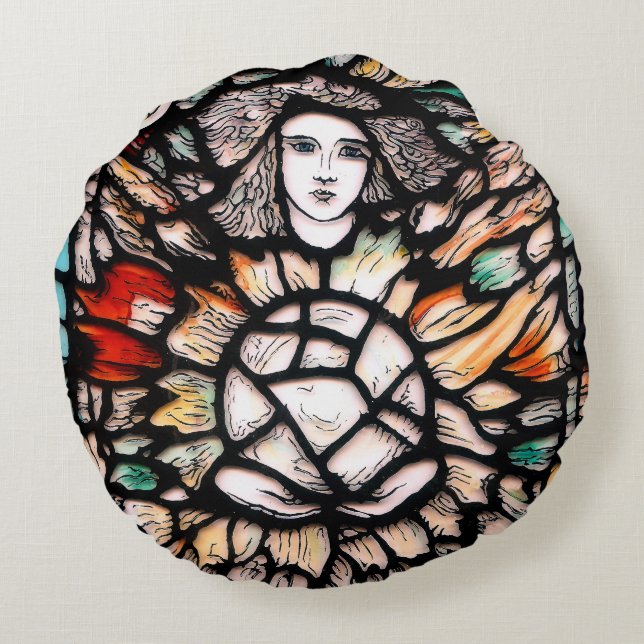 Powerful Colours round polyester pillows (Back)