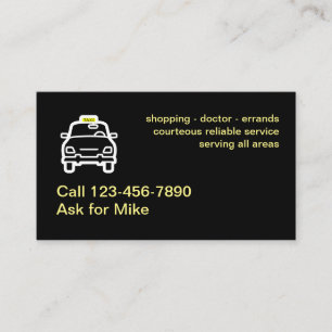 Powerful Double Side Simple Taxi Service Business Card