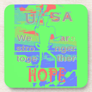 Powerful ECO USA Hillary Hope We Are Stronger Toge Coaster