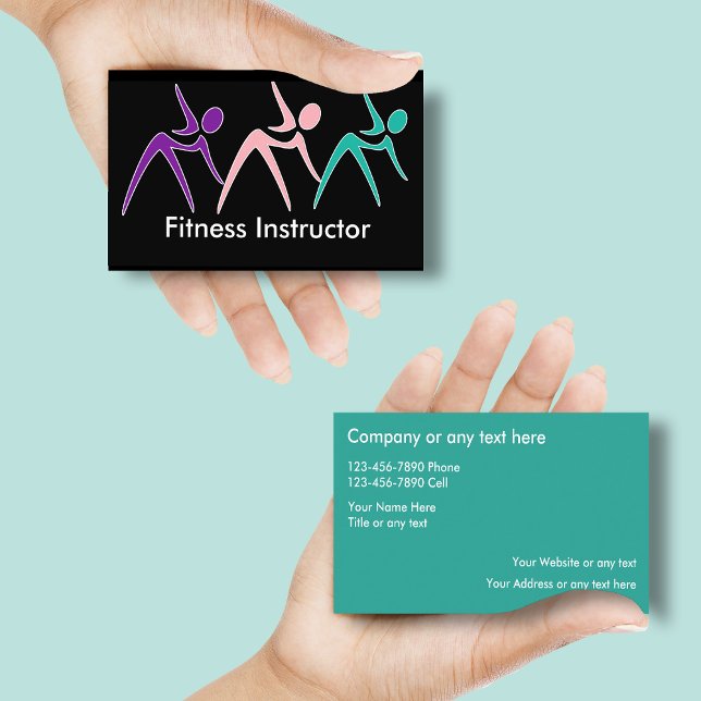 Powerful Fitness Instructor Business Cards (Creator Uploaded)