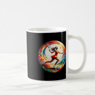 Powerful Forehand – Female Tennis Player In Action Coffee Mug