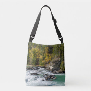 Powerful Fraser River Flowing Through Forest Gorge Crossbody Bag