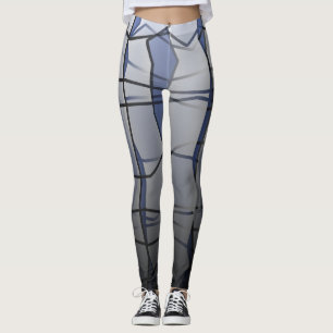 Powerful Grey Geometric Mesh Effect Leggings