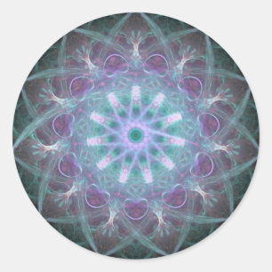 Powerful High Blue Energy Mandala Classic Round Sticker