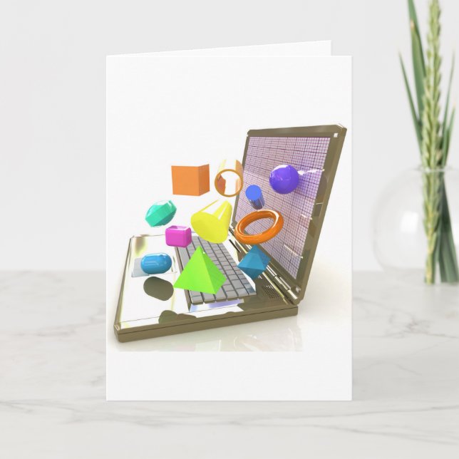 Powerful Laptop Greeting Cards (Front)