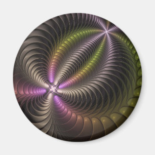 Powerful Movement Colorful Abstract Fractal Art Magnet