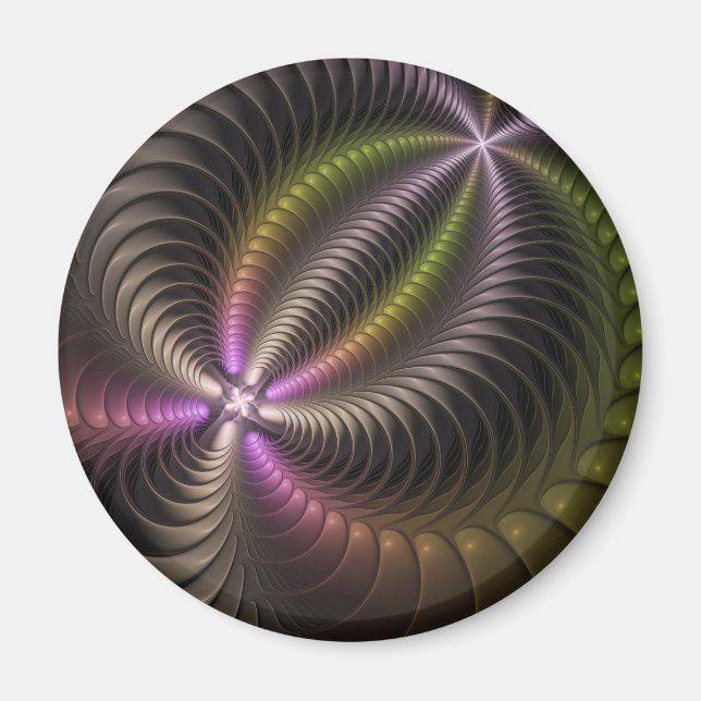 Powerful Movement Colorful Abstract Fractal Art Magnet (Front)