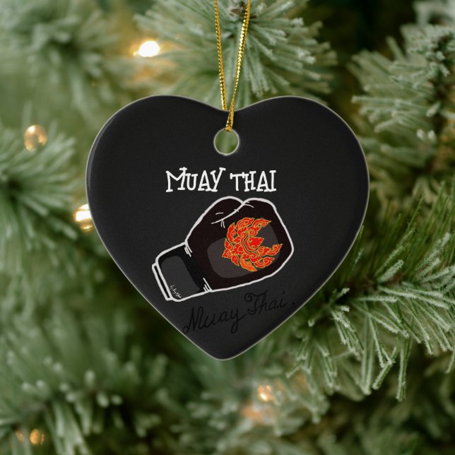 Powerful Muay Thai Fighter Graphic Ceramic Tree Decoration (Tree)